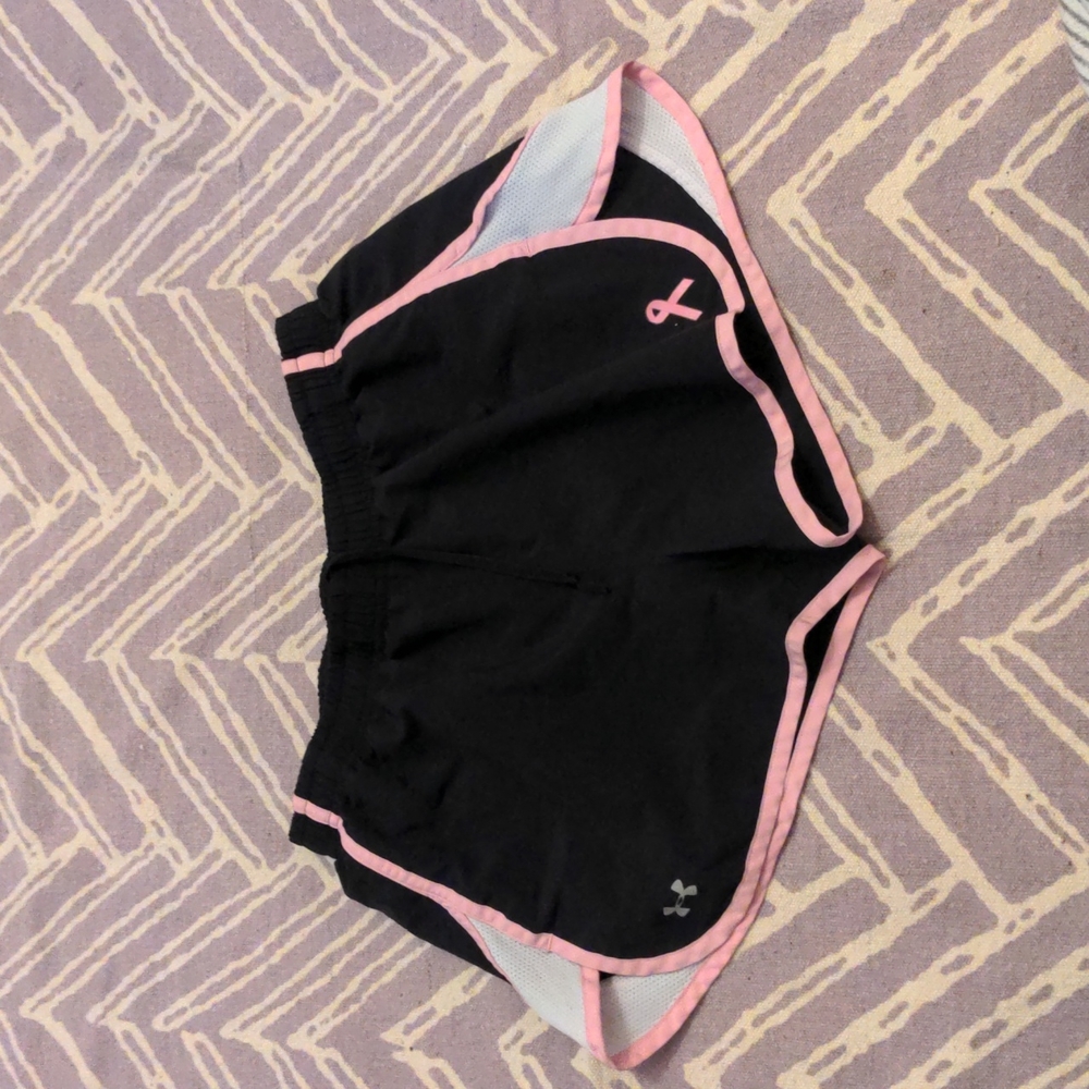 Cute UA girls shorts. Breast cancer addition